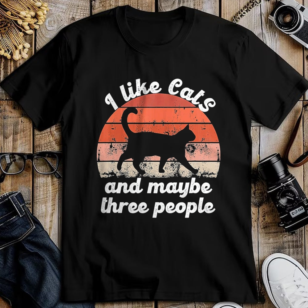 Cat Love Shirt, Funny Cat Lover Gift UnisexT-Shirt/Hoodie/Sweatshirt HLT00 - I Like Cats and Maybe 3 People T-Shirt, Men, Black, 3X-Large (1)
