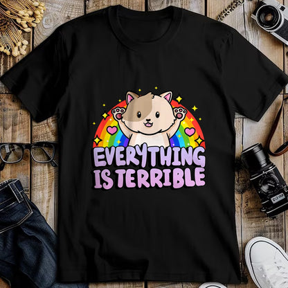 Cat Love Shirt, Funny Cat Lover Gift UnisexT-Shirt/Hoodie/Sweatshirt HLT00 - Everything is Terrible Sarcasm Rainbow Kitten Cute Cat T-Shirt (1)