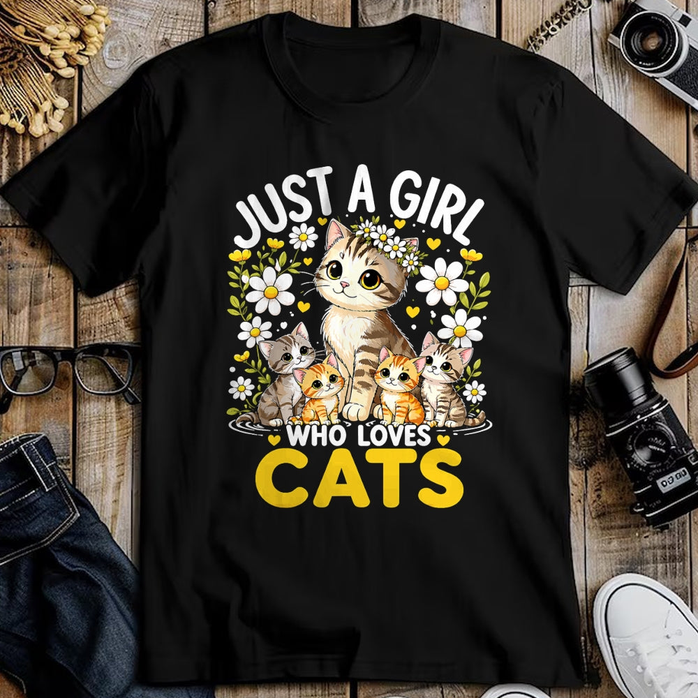 Cat Love Shirt, Funny Cat Lover Gift UnisexT-Shirt/Hoodie/Sweatshirt HLT00 - Cute Cat Lover Just A Girl Who Loves Cats T-Shirt