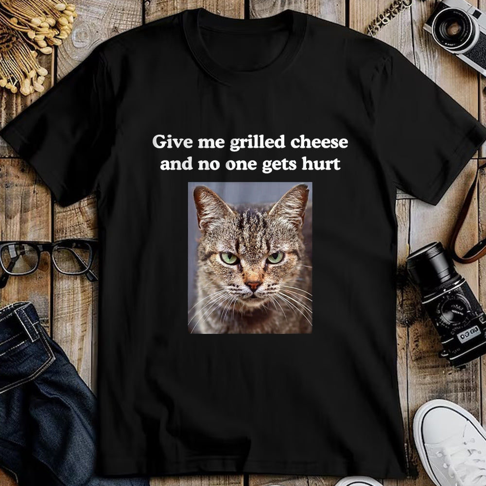 Cat Love Shirt, Funny Cat Lover Gift UnisexT-Shirt/Hoodie/Sweatshirt HLT00 - Funny Sarcastic Gray Tabby Cats Quote Love Grilled Cheese T-Shirt, Women, Dark Heather Grey, Large