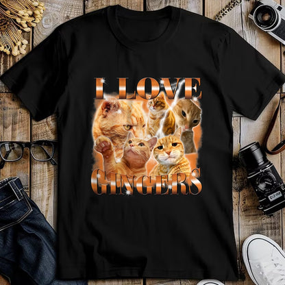 Cat Love Shirt, Funny Cat Lover Gift UnisexT-Shirt/Hoodie/Sweatshirt HLT00 - I Love Gingers Funny Orange Cat Cat Meme Kitty Cat Lovers T-Shirt