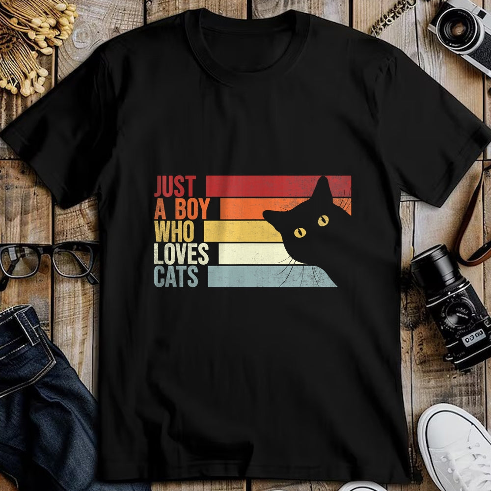 Cat Love Shirt, Funny Cat Lover Gift UnisexT-Shirt/Hoodie/Sweatshirt HLT00 - Just A Boy Who Loves Cats. Funny Cats Lover T-Shirt
