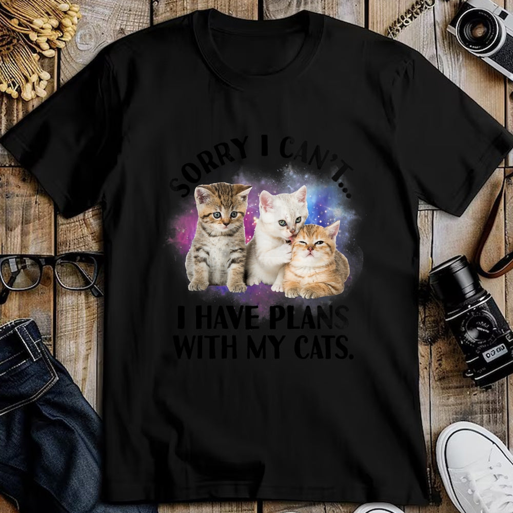 Cat Love Shirt, Funny Cat Lover Gift UnisexT-Shirt/Hoodie/Sweatshirt HLT00 - Sorry I Can_t I Have Plans with My Cat - Cat Lover Gift T-Shirt