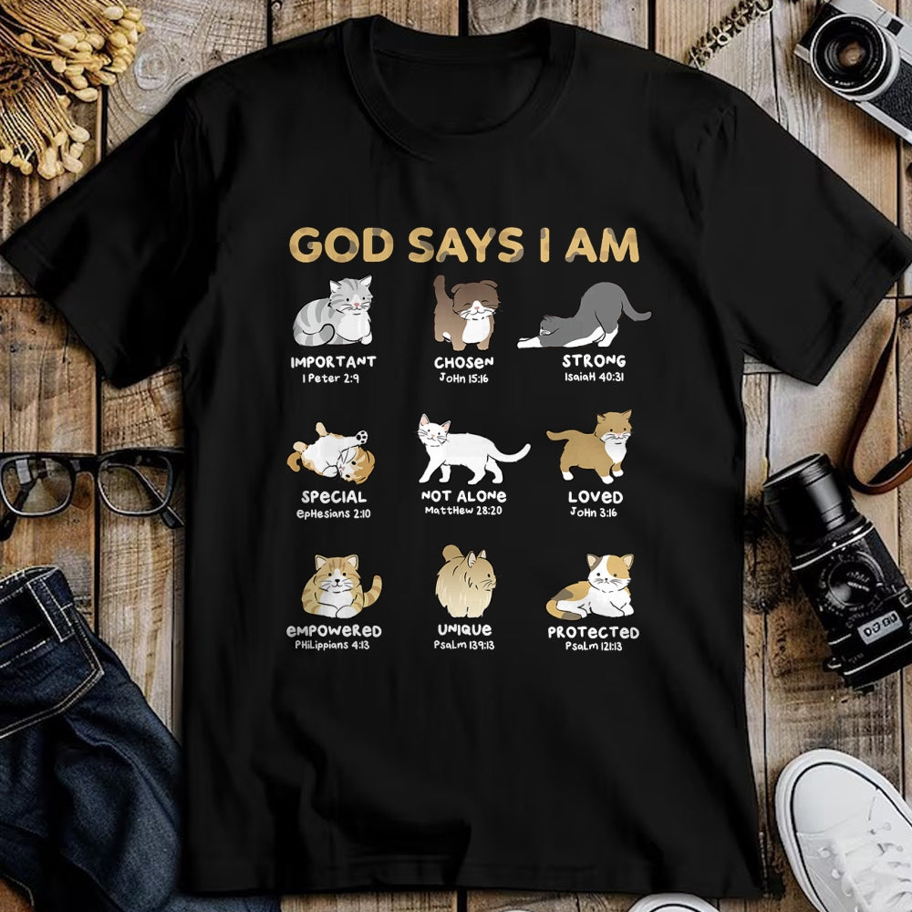 Cat Love Shirt, Funny Cat Lover Gift UnisexT-Shirt/Hoodie/Sweatshirt HLT00 - God Says I Am Cat Cute Cats Lover Bible Verse Christian T-Shirt