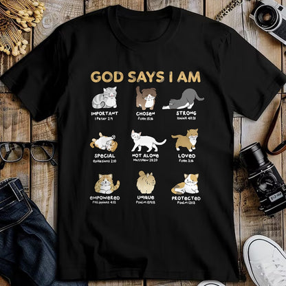 Cat Love Shirt, Funny Cat Lover Gift UnisexT-Shirt/Hoodie/Sweatshirt HLT00 - God Says I Am Cat Cute Cats Lover Bible Verse Christian T-Shirt
