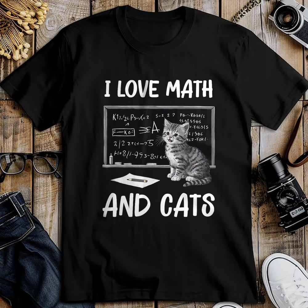 Cat Love Shirt, Funny Cat Lover Gift UnisexT-Shirt/Hoodie/Sweatshirt HLT00 - I Love Math and Cats Funny Cat Lover Science Teacher Student T-Shirt (1)