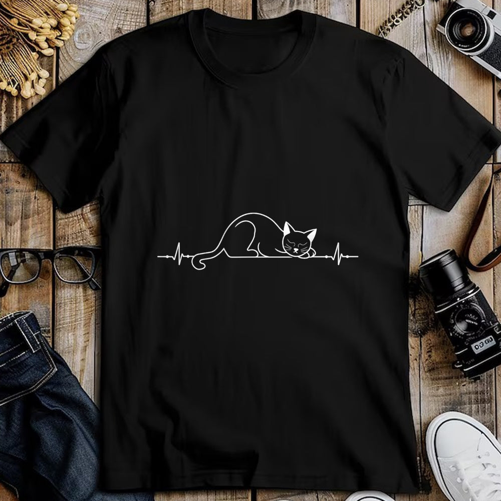 Cat Love Shirt, Funny Cat Lover Gift UnisexT-Shirt/Hoodie/Sweatshirt HLT00 - Cat Heartbeat Love Cats Women_s Girls Cat Lover T-Shirt (2)