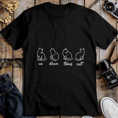 Cat Love Shirt, Funny Cat Lover Gift UnisexT-Shirt/Hoodie/Sweatshirt HLT00 - French Un Deux Trois Cat, Counting, Minimalist, Cat Lover T-Shirt