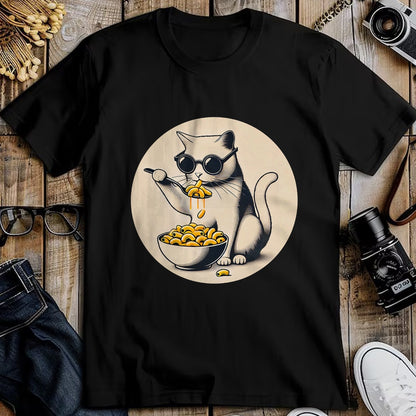 Cat Love Shirt, Funny Cat Lover Gift UnisexT-Shirt/Hoodie/Sweatshirt HLT00 - Cat Eating Mac and Cheese Men Women Girls Kids T-Shirt (1)