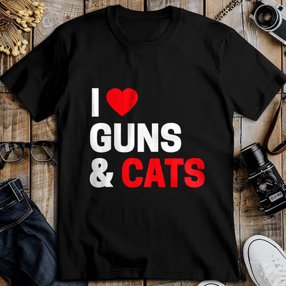 Cat Love Shirt, Funny Cat Lover Gift UnisexT-Shirt/Hoodie/Sweatshirt HLT00 - Cat Lovers Gifts for Men _ Women Funny I Love Guns _ Cats T-Shirt (1)