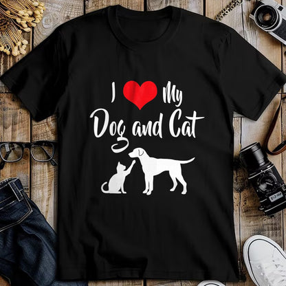 Cat Love Shirt, Funny Cat Lover Gift UnisexT-Shirt/Hoodie/Sweatshirt HLT00 - I Love My Dog And Cat T-Shirt