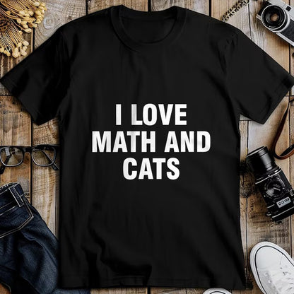 Cat Love Shirt, Funny Cat Lover Gift UnisexT-Shirt/Hoodie/Sweatshirt HLT00 - I Love Math and Cats T-Shirt