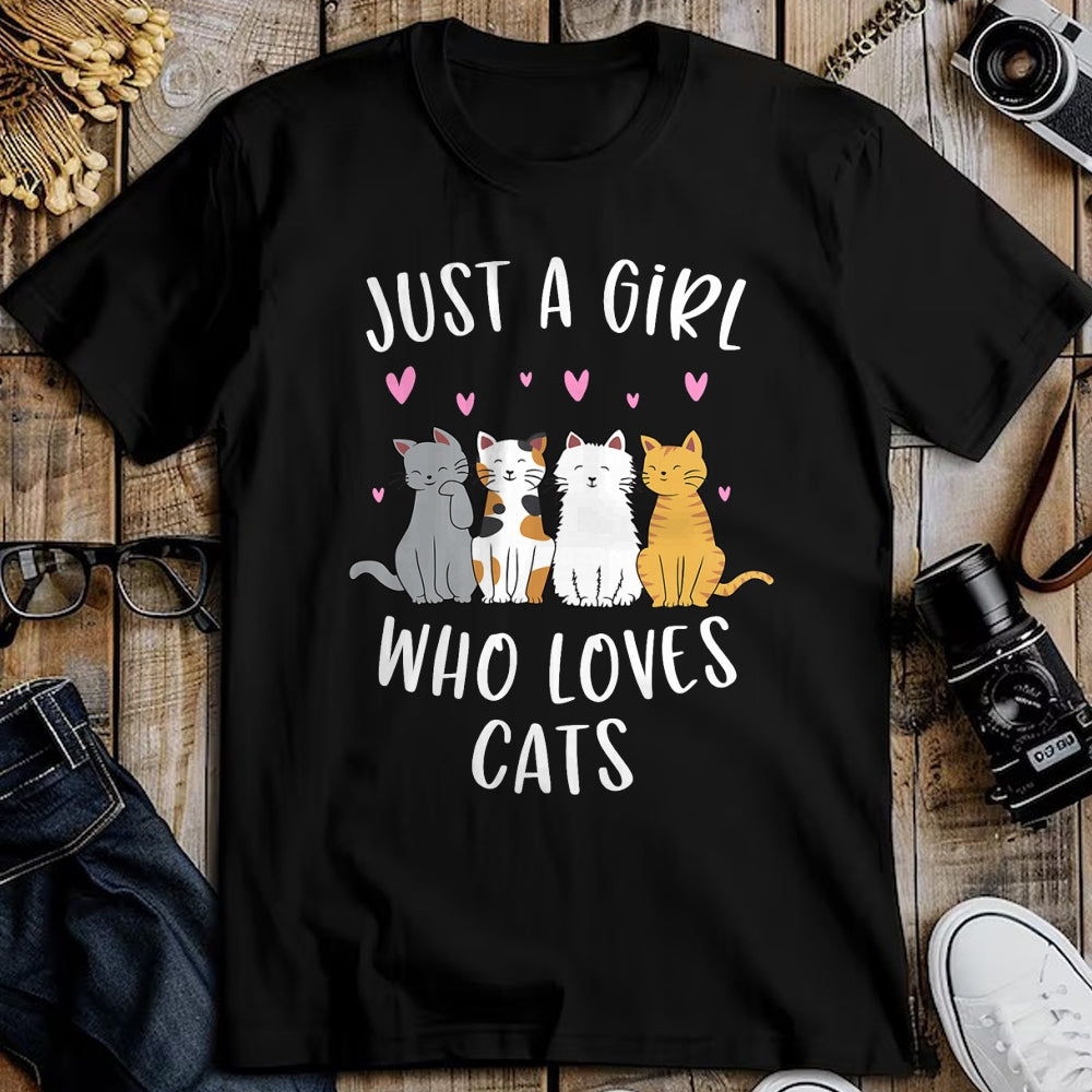 Cat Love Shirt, Funny Cat Lover Gift UnisexT-Shirt/Hoodie/Sweatshirt HLT00 - Just A Girl Who Loves Cats Cute Cat Lover T-Shirt Small (1)