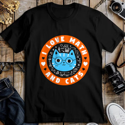 Cat Love Shirt, Funny Cat Lover Gift UnisexT-Shirt/Hoodie/Sweatshirt HLT00 - I Love Math and Cats Funny Cat Lover Math Teacher T-Shirt