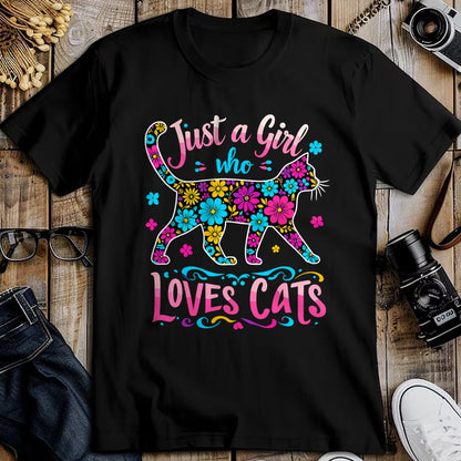 Cat Love Shirt, Funny Cat Lover Gift UnisexT-Shirt/Hoodie/Sweatshirt HLT00 - Cat Cute Just A Girl Who Loves Cats T-Shirt