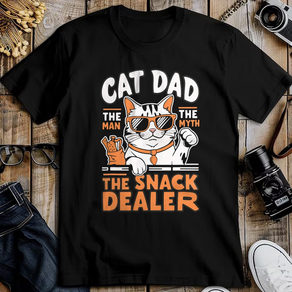 Cat Love Shirt, Funny Cat Lover Gift UnisexT-Shirt/Hoodie/Sweatshirt HLT00 - Cat Dad The Man The Myth The Snack Dealer T-Shirt