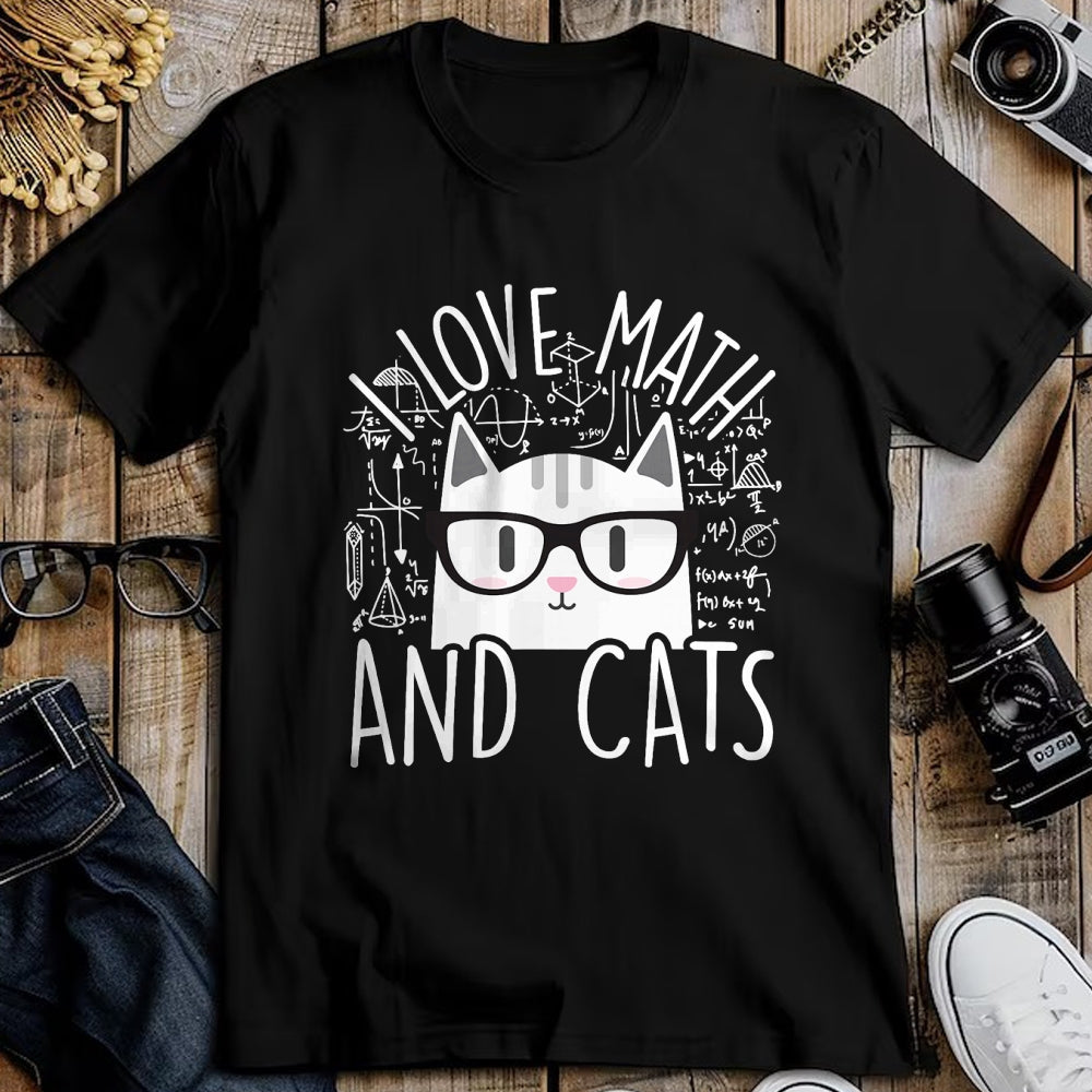 Cat Love Shirt, Funny Cat Lover Gift UnisexT-Shirt/Hoodie/Sweatshirt HLT00 - I Love Math and Cats Cute Kitty Cat Feline Lover Gift T-Shirt Small (1)