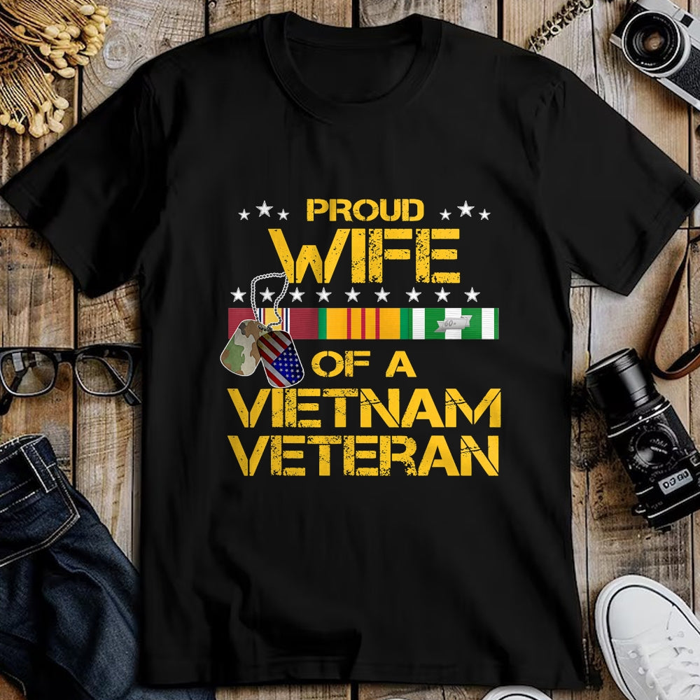 Best Husband Shirt, Wife and Husband Unisex T-Shirt/Hoodie/Sweatshirt HLT00 - Proud Wife of A Vietnam Veteran My Husband is A Hero T-Shirt T-Shirt