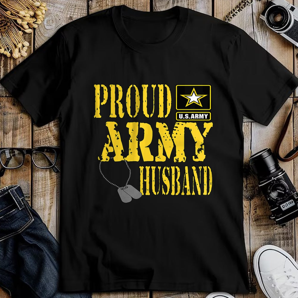 Best Husband Shirt, Wife and Husband Unisex T-Shirt/Hoodie/Sweatshirt HLT00 - Mens Proud Army Husband Shirt Military Pride T Shirt T-Shirt