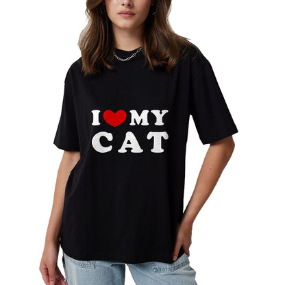 Cat Love Shirt, Funny Cat Lover Gift UnisexT-Shirt/Hoodie/Sweatshirt HLT00 - I Love My Cat, I Heart My Cat T-Shirt, Men, Dark Heather Grey, Large
