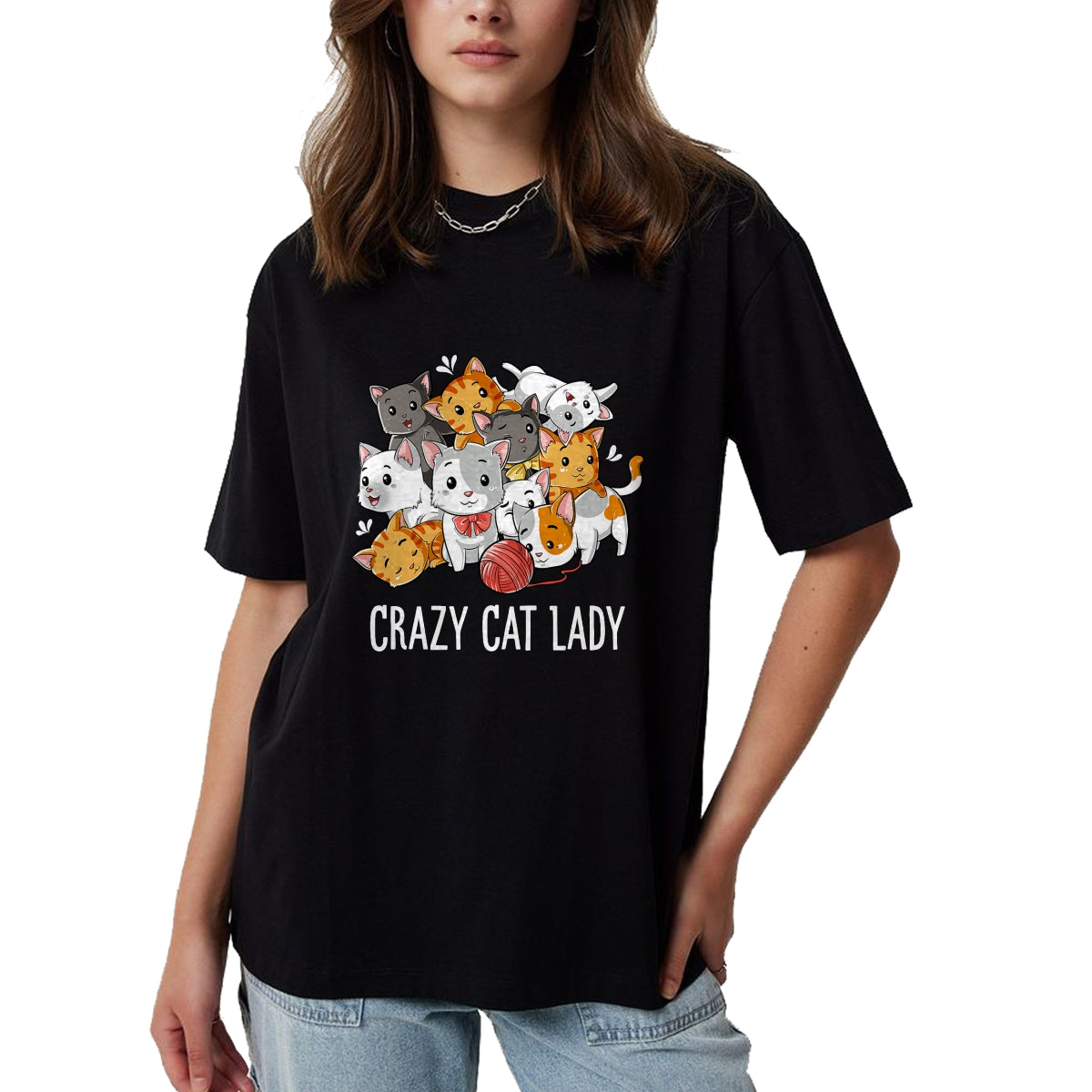 Cat Love Shirt, Funny Cat Lover Gift UnisexT-Shirt/Hoodie/Sweatshirt HLT00 - Crazy Cat Lady Funny Girls Women Kitty Kitten Animal Lover T-Shirt Small