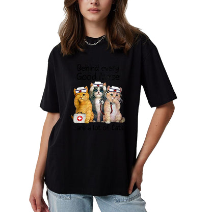 Cat Love Shirt, Funny Cat Lover Gift UnisexT-Shirt/Hoodie/Sweatshirt HLT00 - Gift For Nurses Nursing Who Love Cats Apparel T-Shirt