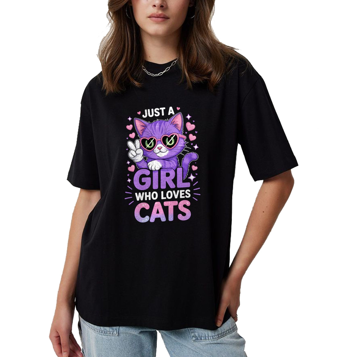 Cat Love Shirt, Funny Cat Lover Gift UnisexT-Shirt/Hoodie/Sweatshirt HLT00 - Girls Cat T-Shirt