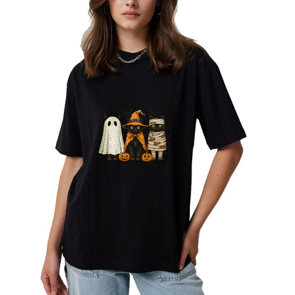 Cat Love Shirt, Funny Cat Lover Gift UnisexT-Shirt/Hoodie/Sweatshirt HLT00 - Retro Black Cat Witch Scary Halloween Pumpkin Women Men Kids T-Shirt