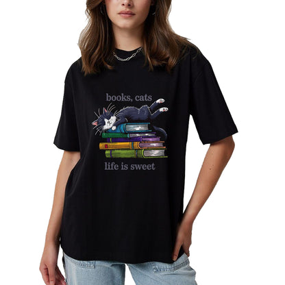 Cat Love Shirt, Funny Cat Lover Gift UnisexT-Shirt/Hoodie/Sweatshirt HLT00 - Funny Cats Books Lover Men Women T-Shirt