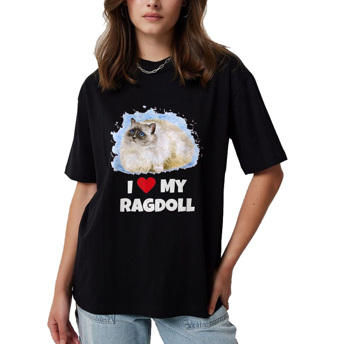 Cat Love Shirt, Funny Cat Lover Gift UnisexT-Shirt/Hoodie/Sweatshirt HLT00 - I Love My Ragdoll Cat T-Shirt T-Shirt, Girls, Red, Small