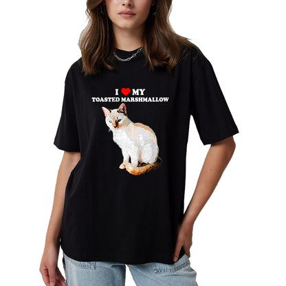 Cat Love Shirt, Funny Cat Lover Gift UnisexT-Shirt/Hoodie/Sweatshirt HLT00 - I Love My Toasted Marshmallow Flame Point Siamese Cat Kitten T-Shirt