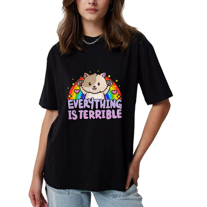 Cat Love Shirt, Funny Cat Lover Gift UnisexT-Shirt/Hoodie/Sweatshirt HLT00 - Everything is Terrible Sarcasm Rainbow Kitten Cute Cat T-Shirt (1)