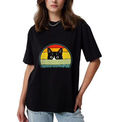 Cat Love Shirt, Funny Cat Lover Gift UnisexT-Shirt/Hoodie/Sweatshirt HLT00 - Tuxedo cat vintage retro cats loves T-Shirt