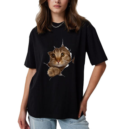 Cat Love Shirt, Funny Cat Lover Gift UnisexT-Shirt/Hoodie/Sweatshirt HLT00 - Sweet Kitten Torn Cloth - Funny Cat Lover Cat Owner Cat Lady Long Sleeve T-Shirt