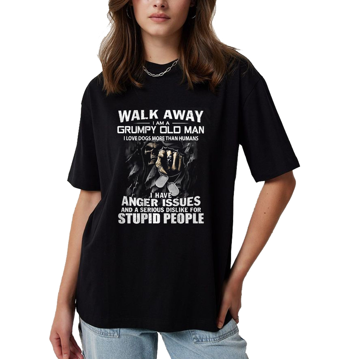 Best Husband Shirt, Wife and Husband Unisex T-Shirt/Hoodie/Sweatshirt HLT00 - Walk Away I Am A Grumpy Old Man I Love Dogs More Than Humans T-Shirt