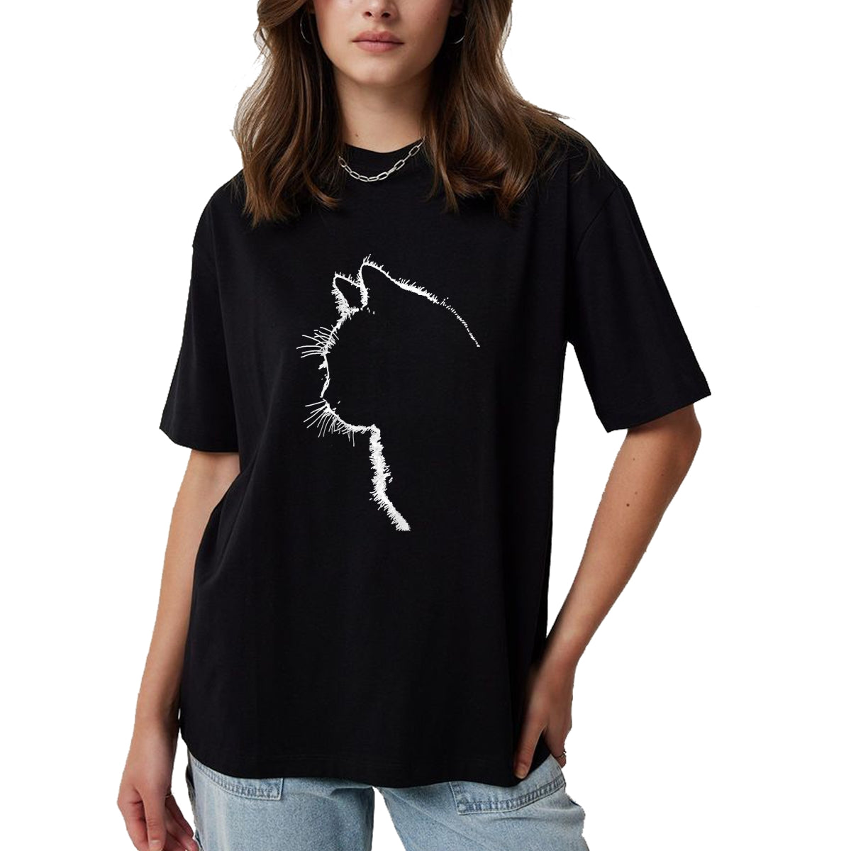 Cat Love Shirt, Funny Cat Lover Gift UnisexT-Shirt/Hoodie/Sweatshirt HLT00 - Cat Apparel Women with Cat Illustration T-Shirt Small