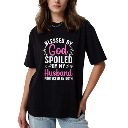 Best Husband Shirt, Wife and Husband Unisex T-Shirt/Hoodie/Sweatshirt HLT00 - Funny Spoiled Wife Art For Women Girls Husband Spoiled Wife T-Shirt