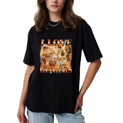 Cat Love Shirt, Funny Cat Lover Gift UnisexT-Shirt/Hoodie/Sweatshirt HLT00 - I Love Gingers Funny Orange Cat Cat Meme Kitty Cat Lovers T-Shirt