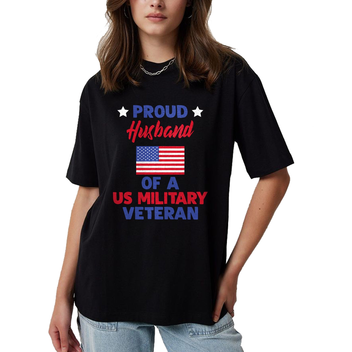 Best Husband Shirt, Wife and Husband Unisex T-Shirt/Hoodie/Sweatshirt HLT00 - Proud Husband Of A US Military Veteran - Veteran_s Day T-Shirt