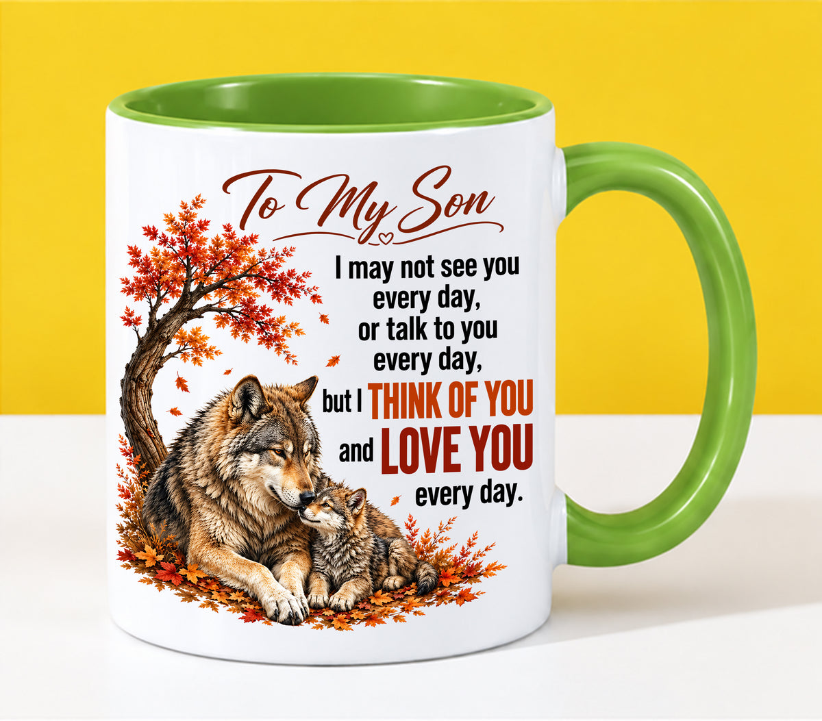 TO MY SON MUGS - I THINK OF YOU & LOVE YOU EVERY DAY - PERFECT GIFT FROM MOM - LUAN00 (SKU2610-71)
