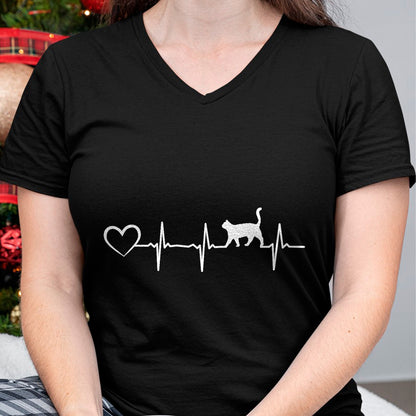 Cat Love Shirt, Funny Cat Lover Gift UnisexT-Shirt/Hoodie/Sweatshirt HLT00 - Cat Heartbeat Heart - Cat Puppy Cats Hearts Baby Cat Owner T-Shirt