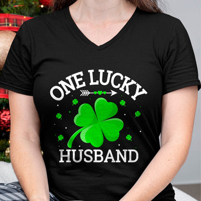 Best Husband Shirt, Wife and Husband Unisex T-Shirt/Hoodie/Sweatshirt HLT00 - One Lucky Husband Matching St Patrick_s Day T-Shirt