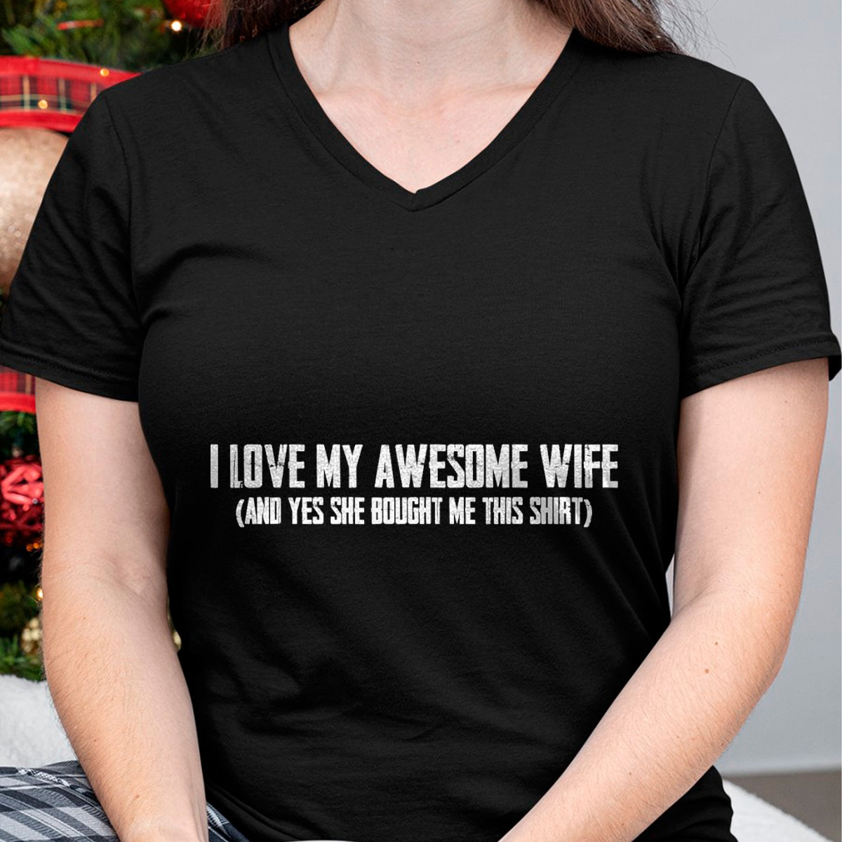 Best Husband Shirt, Wife and Husband Unisex T-Shirt/Hoodie/Sweatshirt HLT00 - I Love My Awesome Wife And Yes She Bought Me This T-Shirt