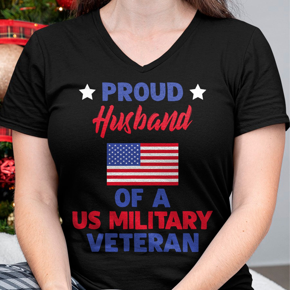 Best Husband Shirt, Wife and Husband Unisex T-Shirt/Hoodie/Sweatshirt HLT00 - Proud Husband Of A US Military Veteran - Veteran_s Day T-Shirt