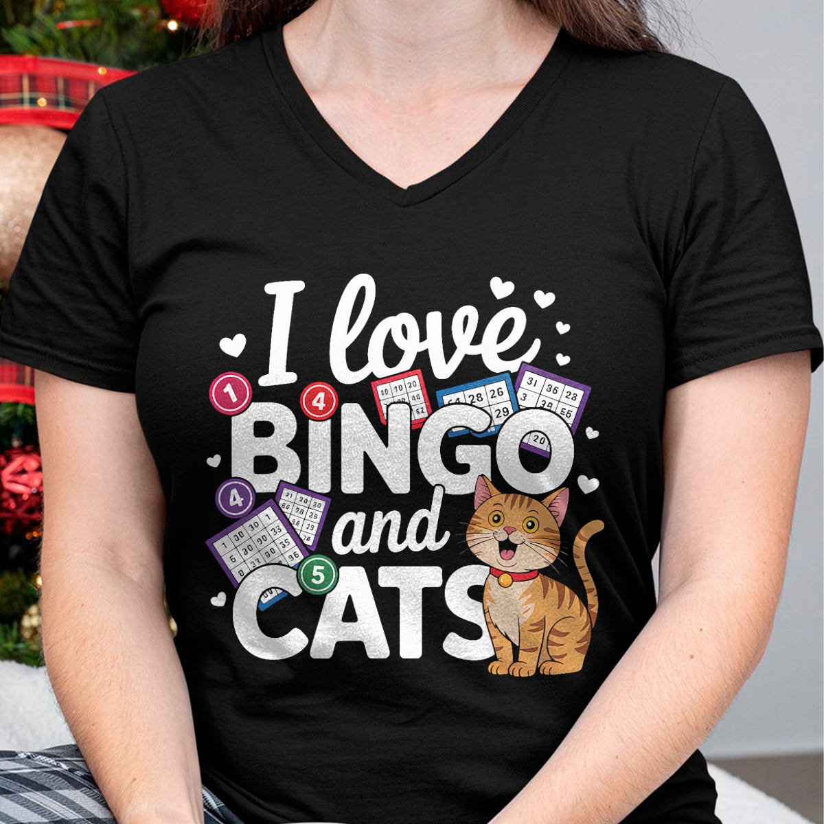 Cat Love Shirt, Funny Cat Lover Gift UnisexT-Shirt/Hoodie/Sweatshirt HLT00 - Cat Lover I Love Bingo And Cats Gambling Bingo Player Bingo Men Women T-Shirt