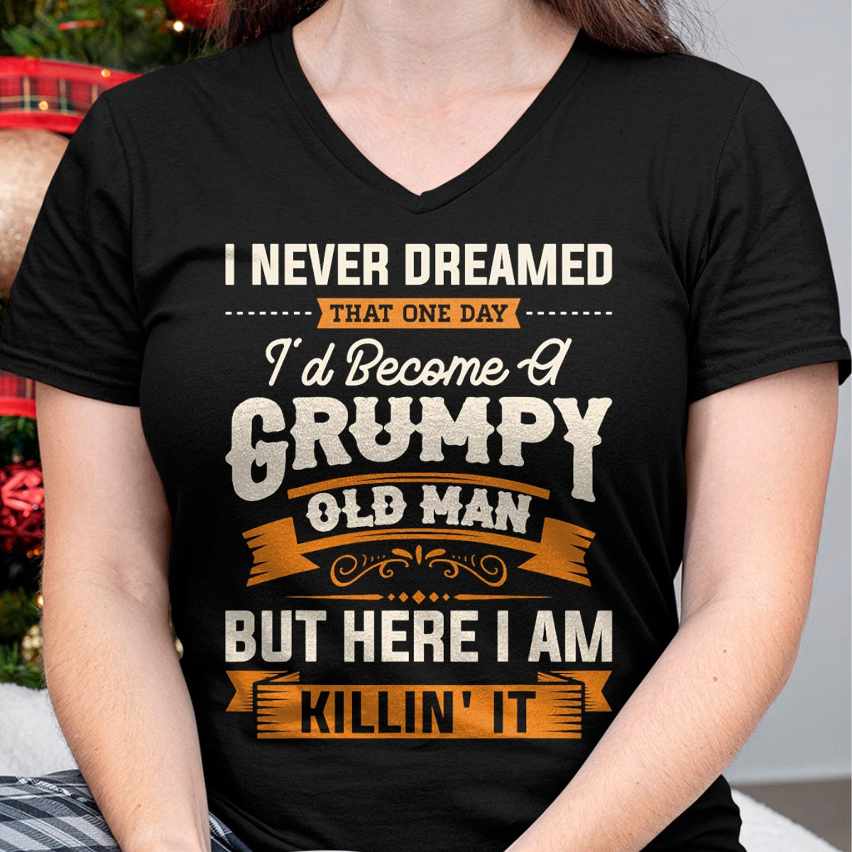 Best Husband Shirt, Wife and Husband Unisex T-Shirt/Hoodie/Sweatshirt HLT00 - Mens I Never Dreamed That I_d Become A Grumpy Old Man Grandpa Short Sleeve T-Shirt