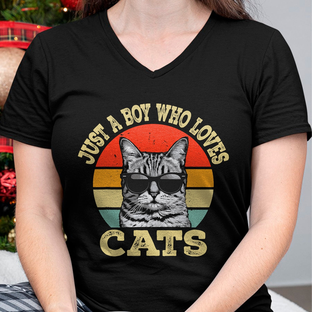 Cat Love Shirt, Funny Cat Lover Gift UnisexT-Shirt/Hoodie/Sweatshirt HLT00 - Vintage Just A Boy Who Loves Cats Boy Kid Cat Lover for Boys T-Shirt (1)