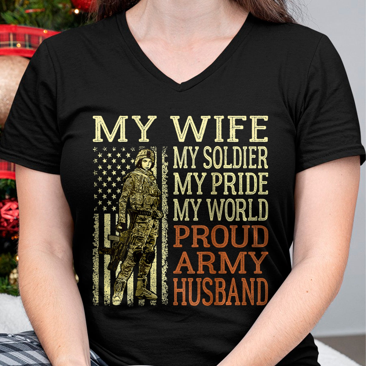 Best Husband Shirt, Wife and Husband Unisex T-Shirt/Hoodie/Sweatshirt HLT00 - My Wife My Soldier Hero - Proud Army Husband Military Spouse T-Shirt