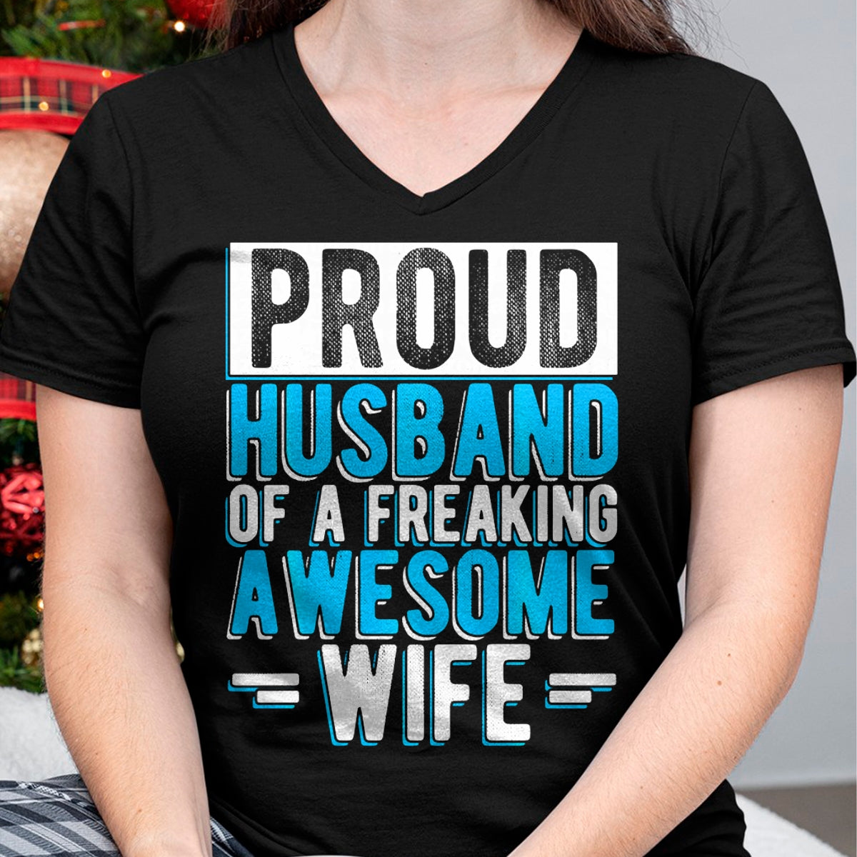 Best Husband Shirt, Wife and Husband Unisex T-Shirt/Hoodie/Sweatshirt HLT00 - Mens Proud Husband of A Freaking Awesome Wife Couple Love Performance T-Shirt