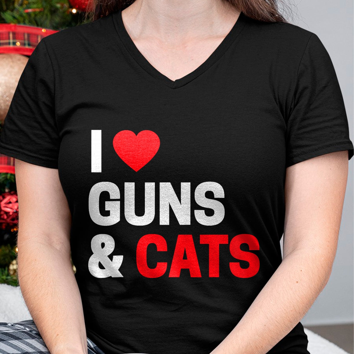 Cat Love Shirt, Funny Cat Lover Gift UnisexT-Shirt/Hoodie/Sweatshirt HLT00 - Cat Lovers Gifts for Men _ Women Funny I Love Guns _ Cats T-Shirt